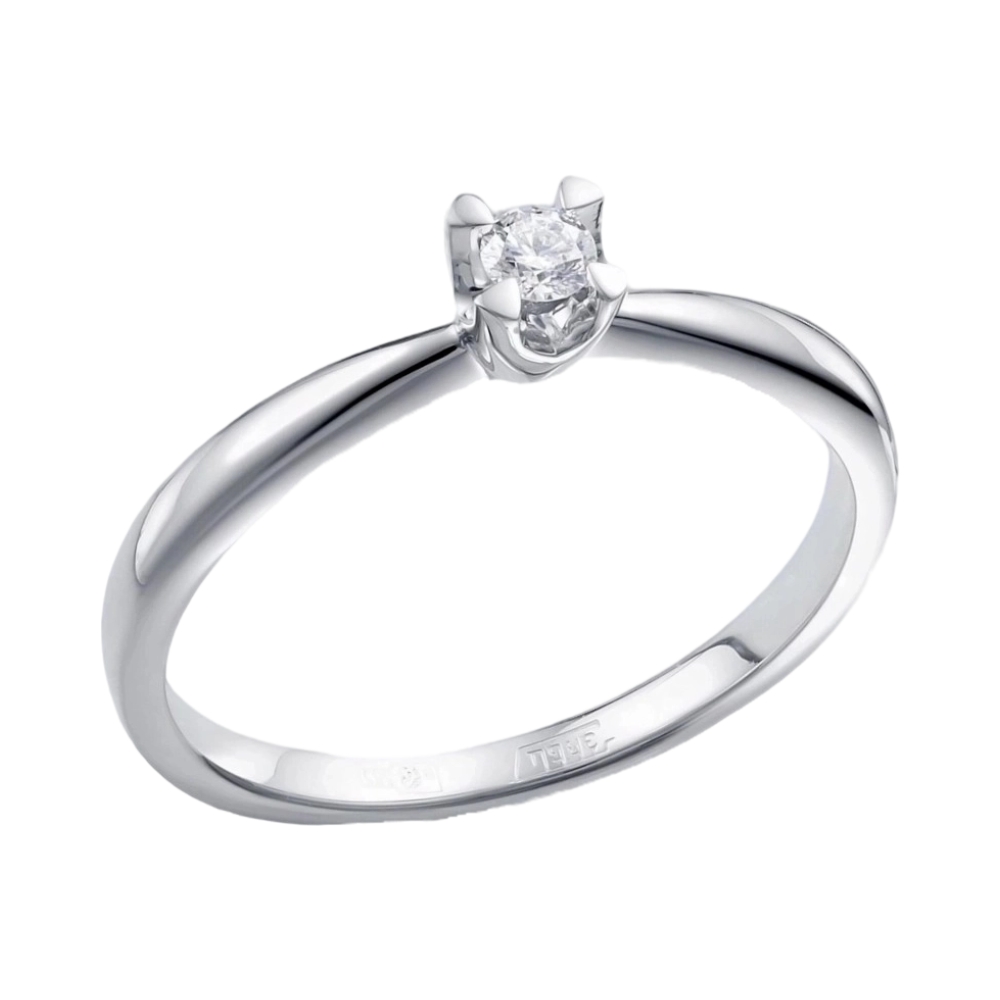 Помолвочное кольцо из белого золота с бриллиантом Ювелирное изделие - Помолвочное кольцо из белого золота с бриллиантом в магазине Best-Gold 145787