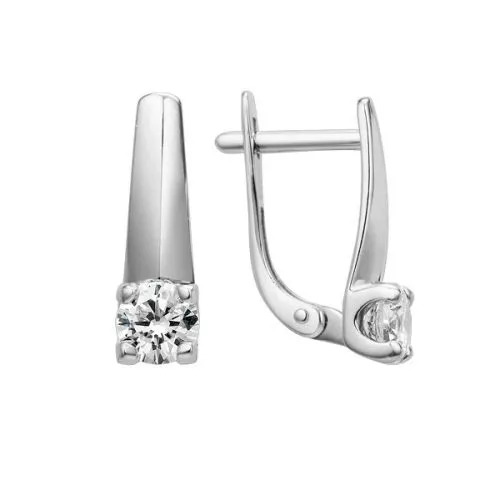 Ювелирное изделие - Серьги из белого золота с фианитами в магазине Best-Gold 037505