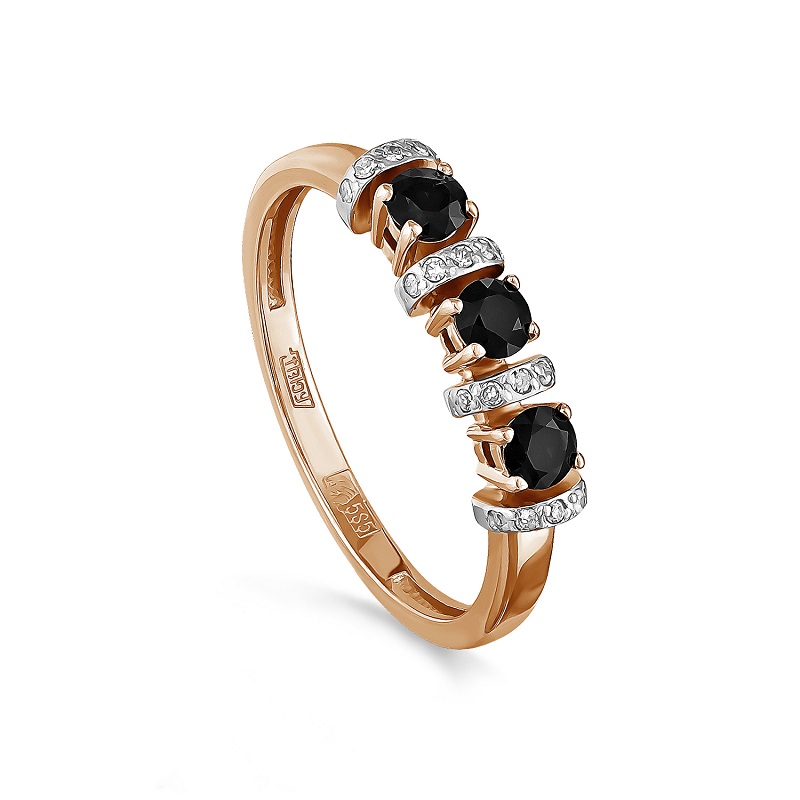 Кольцо из красного золота с турмалтном и бриллиантами Ювелирное изделие - Кольцо из красного золота с турмалтном и бриллиантами в магазине Best-Gold 154922