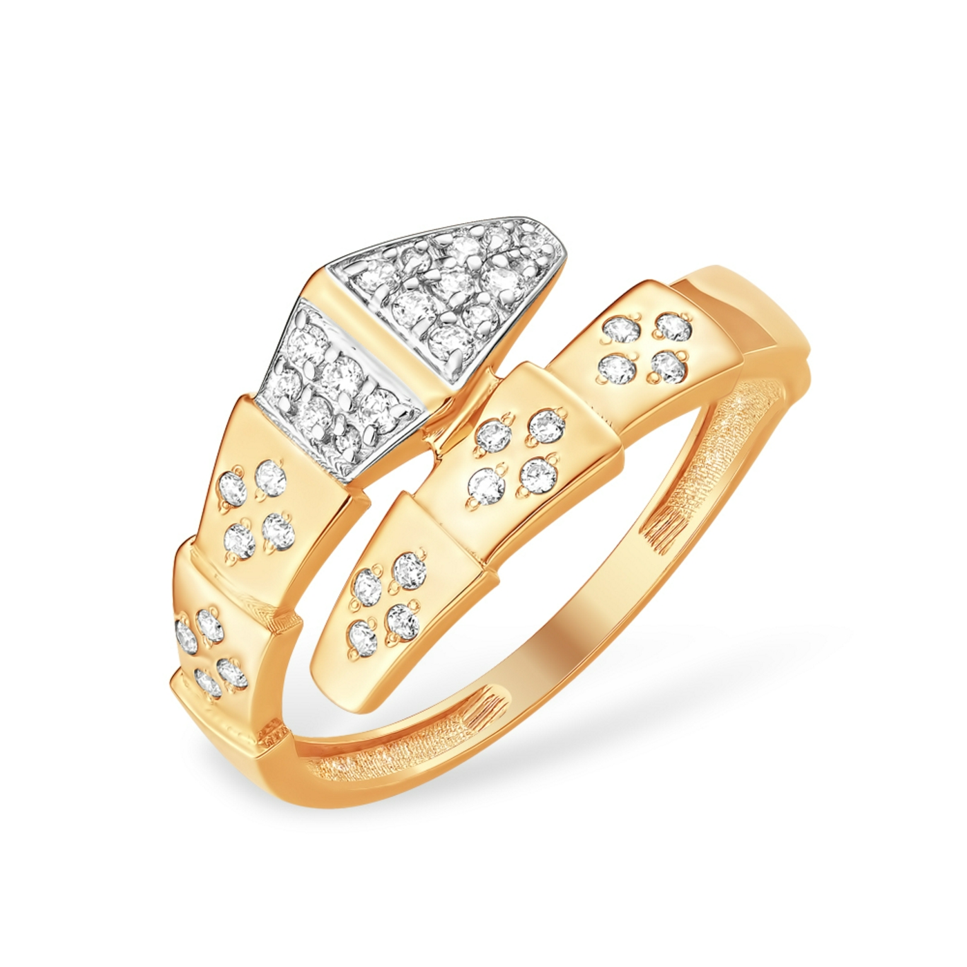 Кольцо из красного золота с фианитами Ювелирное изделие - Кольцо из красного золота с фианитами в магазине Best-Gold 152035