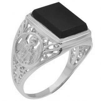 Мужская печатка из серебра с агатом Ювелирное изделие - Мужская печатка из серебра с агатом в магазине Best-Gold 142137