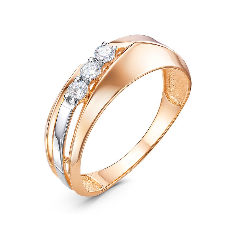 Кольцо из красного золота с фианитами Ювелирное изделие - Кольцо из красного золота с фианитами в магазине Best-Gold 029856