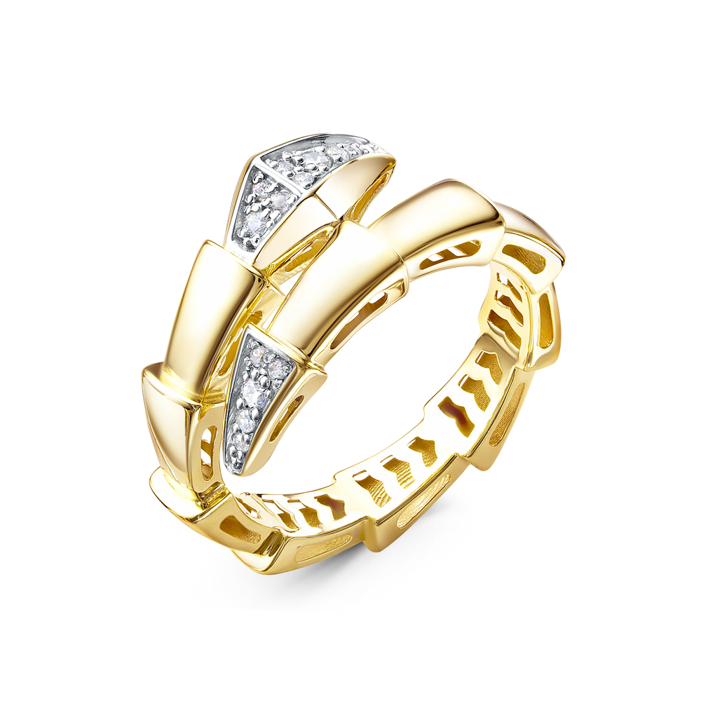 Кольцо из жёлтого золота с фианитами Ювелирное изделие - Кольцо из жёлтого золота с фианитами в магазине Best-Gold 122719