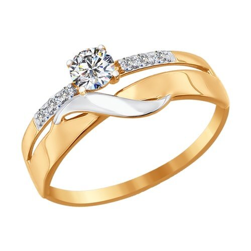 Кольцо из красного золота с фианитами Ювелирное изделие - Кольцо из красного золота с фианитами в магазине Best-Gold 056147