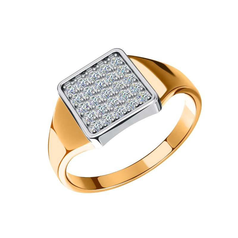 Ювелирное изделие - Кольцо из красного золота с фианитами в магазине Best-Gold 063877