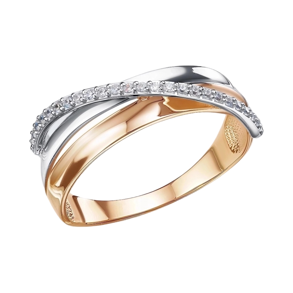 Ювелирное изделие - Кольцо из красного золота с фианитами в магазине Best-Gold 121908