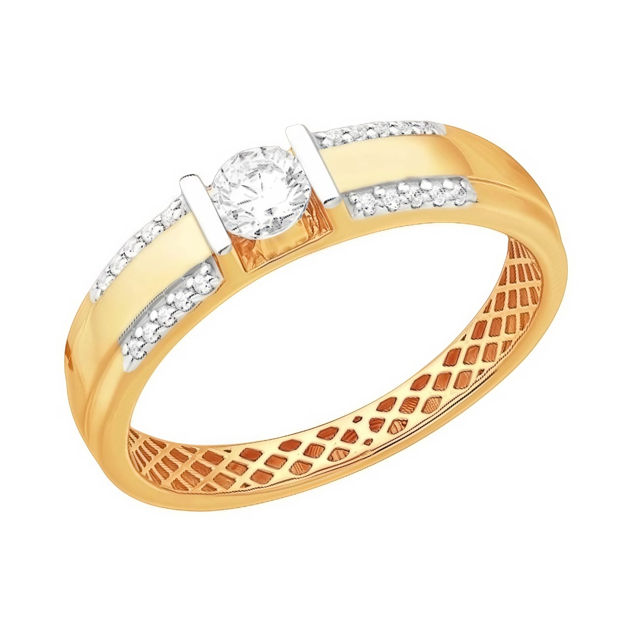 Ювелирное изделие - Кольцо из красного золота с фианитами в магазине Best-Gold 151536