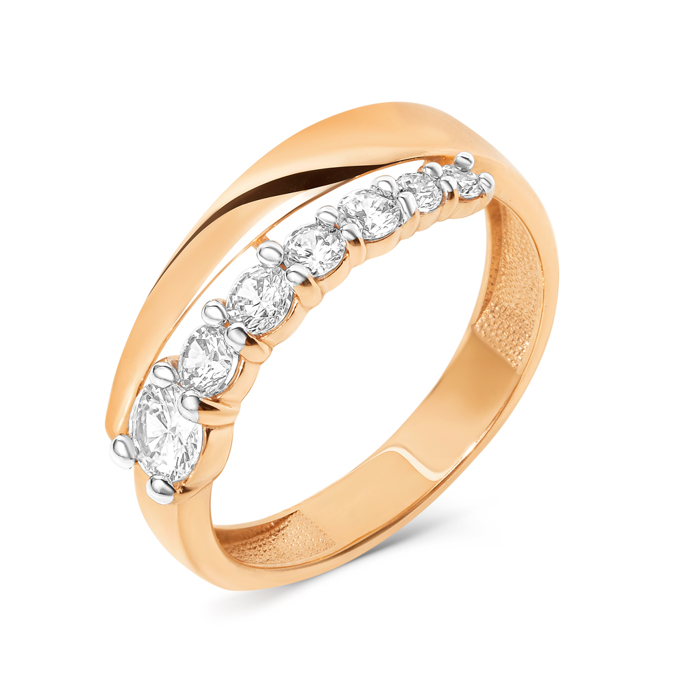 Кольцо из красного золота с фианитами Ювелирное изделие - Кольцо из красного золота с фианитами в магазине Best-Gold 067165