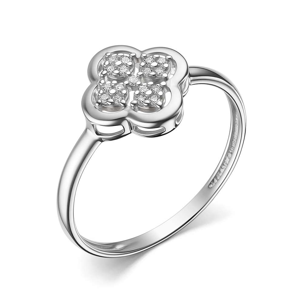 Ювелирное изделие - Кольцо из белого золота с бриллиантами в магазине Best-Gold 157319