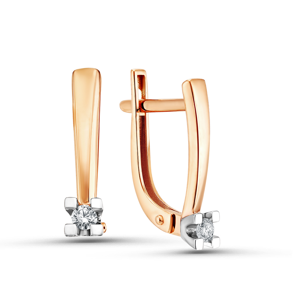 Ювелирное изделие - Серьги из красного золота с бриллиантами в магазине Best-Gold 153976