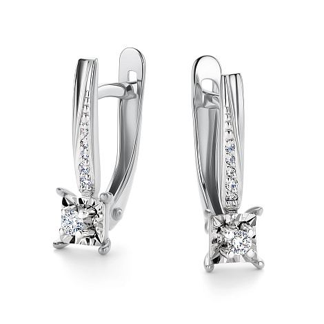 Серьги из белого золота с бриллиантами