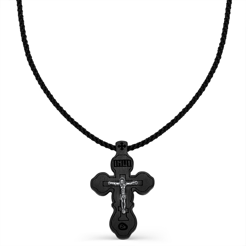 Ювелирное изделие - Шнур с подвеской из серебра и дерево Граб в магазине Best-Gold 157243