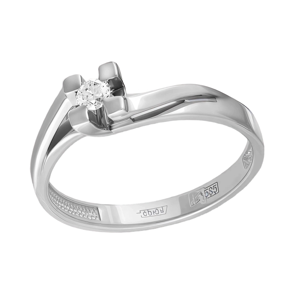 Ювелирное изделие - Кольцо из белого золота с бриллиантами в магазине Best-Gold 077683