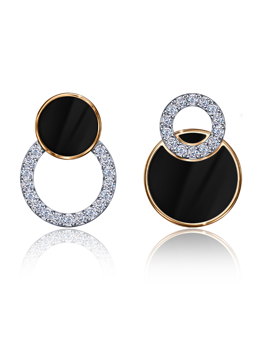 Ювелирное изделие - Серьги из красного золота с фианитами в магазине Best-Gold 134498