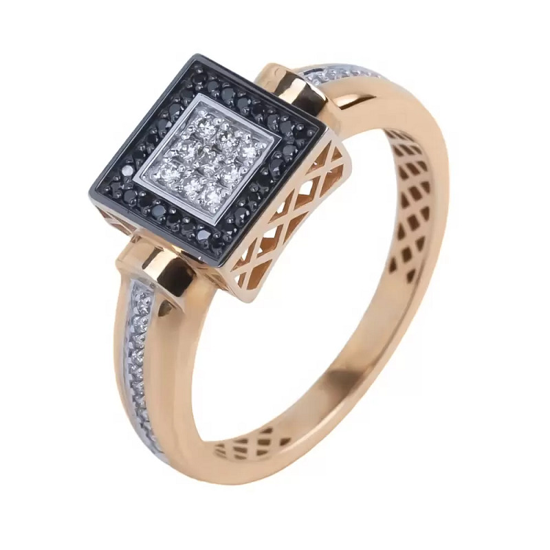 Кольцо из красного золота с бриллиантами