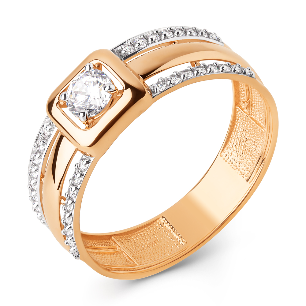 Ювелирное изделие - Кольцо из красного золота с фианитами в магазине Best-Gold 155366