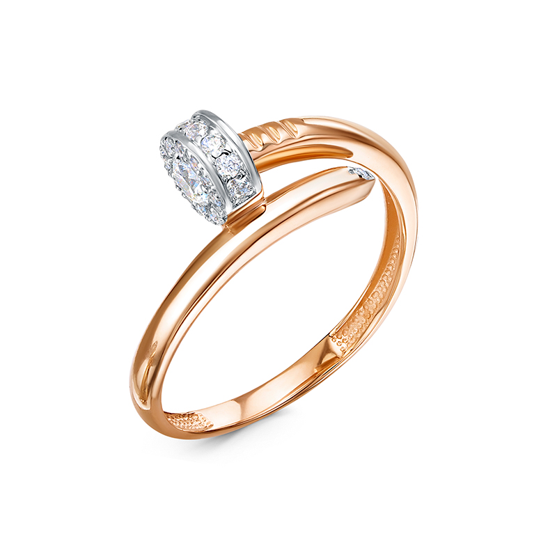 Ювелирное изделие - Кольцо из красного золота с фианитами в магазине Best-Gold 124886