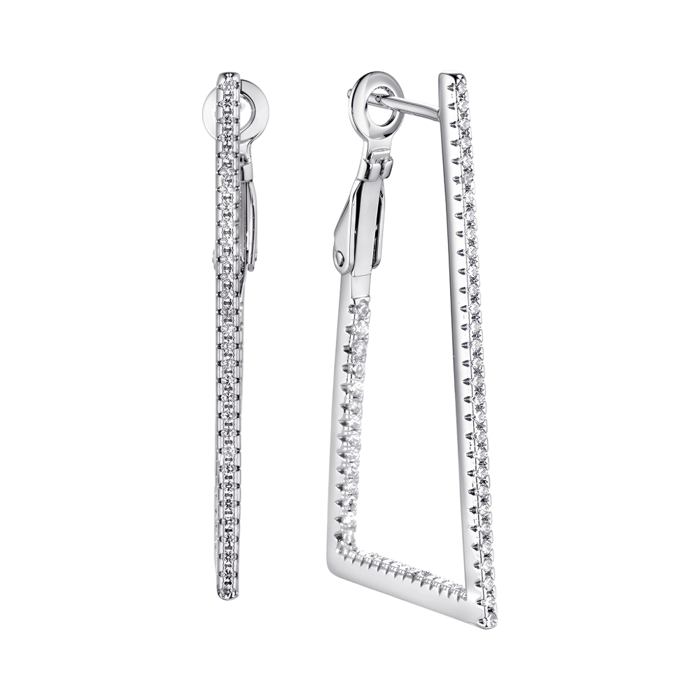 Ювелирное изделие - Серьги из серебра с фианитами в магазине Best-Gold 154092