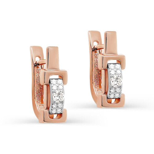 Серьги из красного золота с бриллиантами Ювелирное изделие - Серьги из красного золота с бриллиантами в магазине Best-Gold 026464