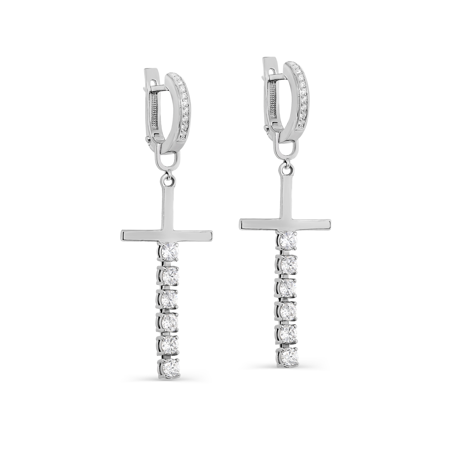 Серьги из серебра с фианитами Ювелирное изделие - Серьги из серебра с фианитами в магазине Best-Gold 121038