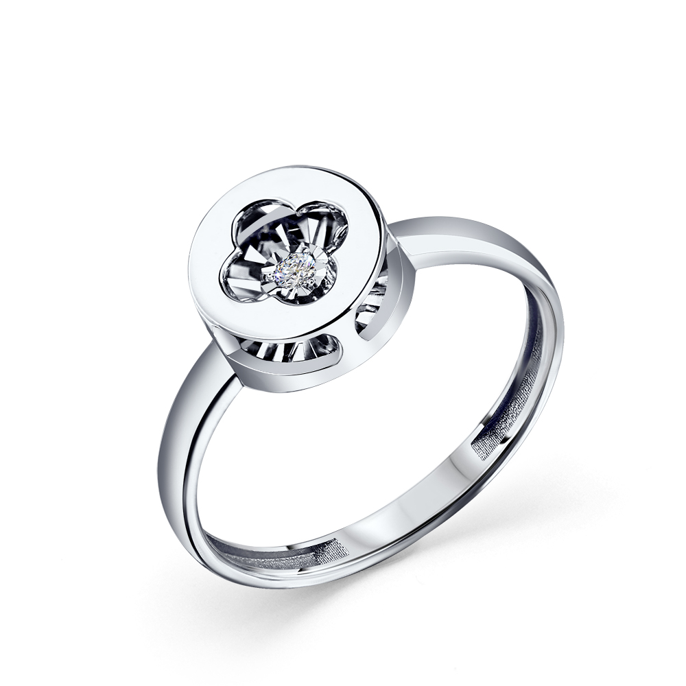 Ювелирное изделие - Кольцо из белого золота с бриллиантами в магазине Best-Gold 139858