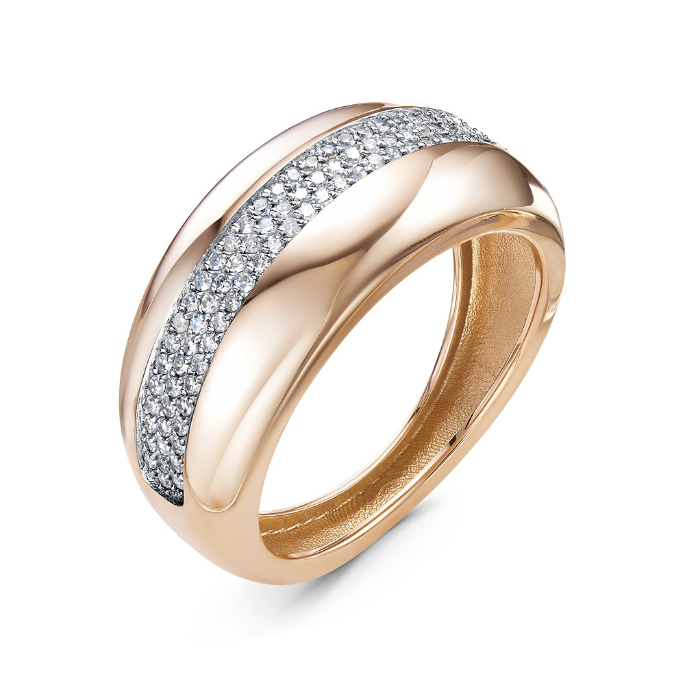 Кольцо из красного золота с бриллиантами Ювелирное изделие - Кольцо из красного золота с бриллиантами в магазине Best-Gold 028822