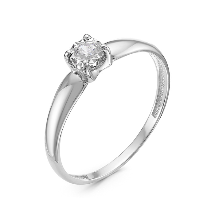 Кольцо помолвочное из белого золота с фианитом Ювелирное изделие - Кольцо помолвочное из белого золота с фианитом в магазине Best-Gold 097826