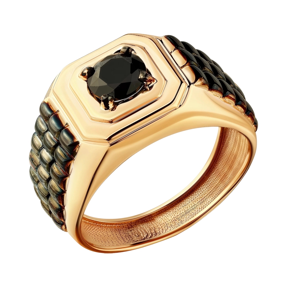 Кольцо из красного золота с фианитами Ювелирное изделие - Кольцо из красного золота с фианитами в магазине Best-Gold 033676