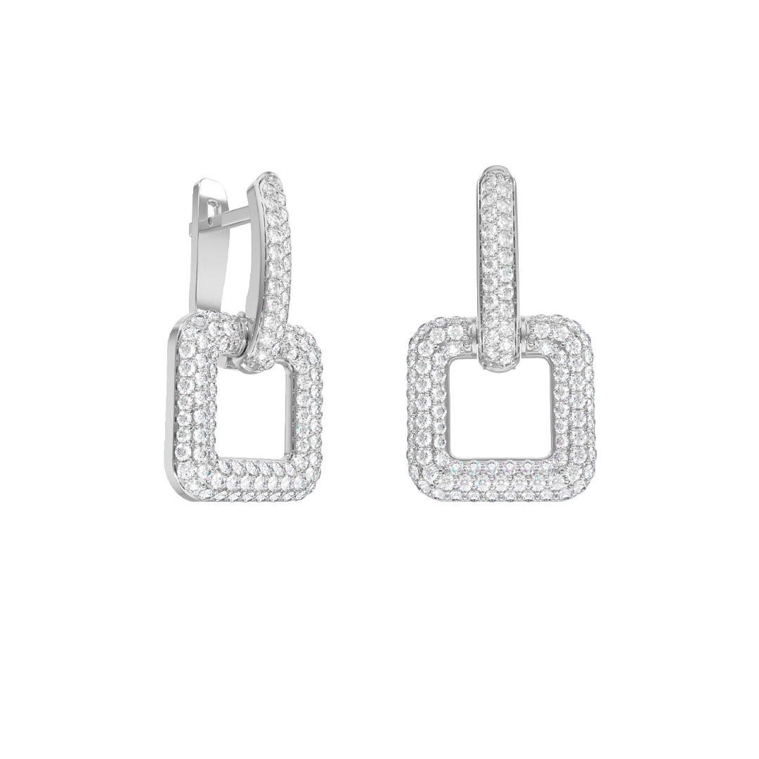 Ювелирное изделие - Серьги из серебра с фианитами в магазине Best-Gold 031874