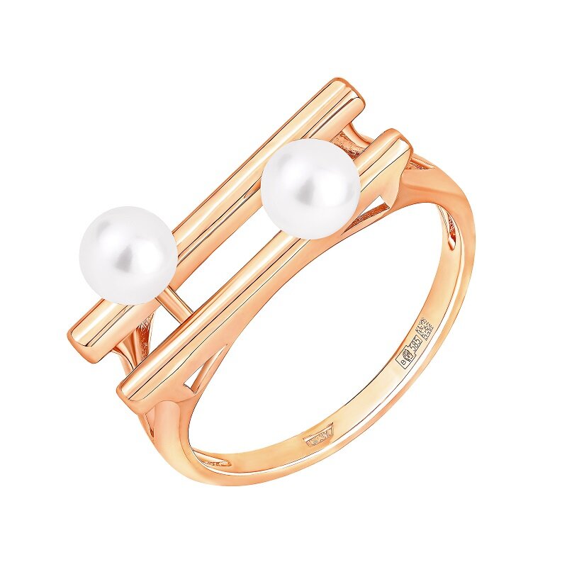 Ювелирное изделие - Кольцо из красного золота с жемчугом в магазине Best-Gold 152922