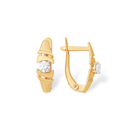 Серьги из красного золота с фианитами Ювелирное изделие - Серьги из красного золота с фианитами в магазине Best-Gold 111702