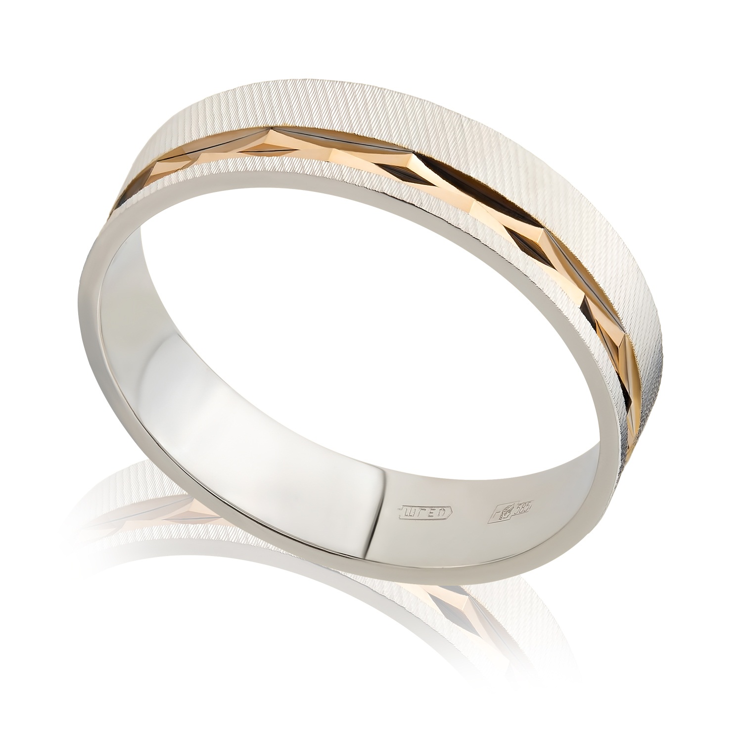 Обручальное кольцо из комбинированного золота