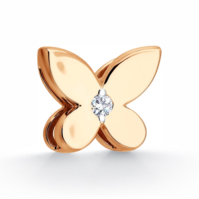 Ювелирное изделие - Подвеска из красного золота с бриллиантом в магазине Best-Gold 153568