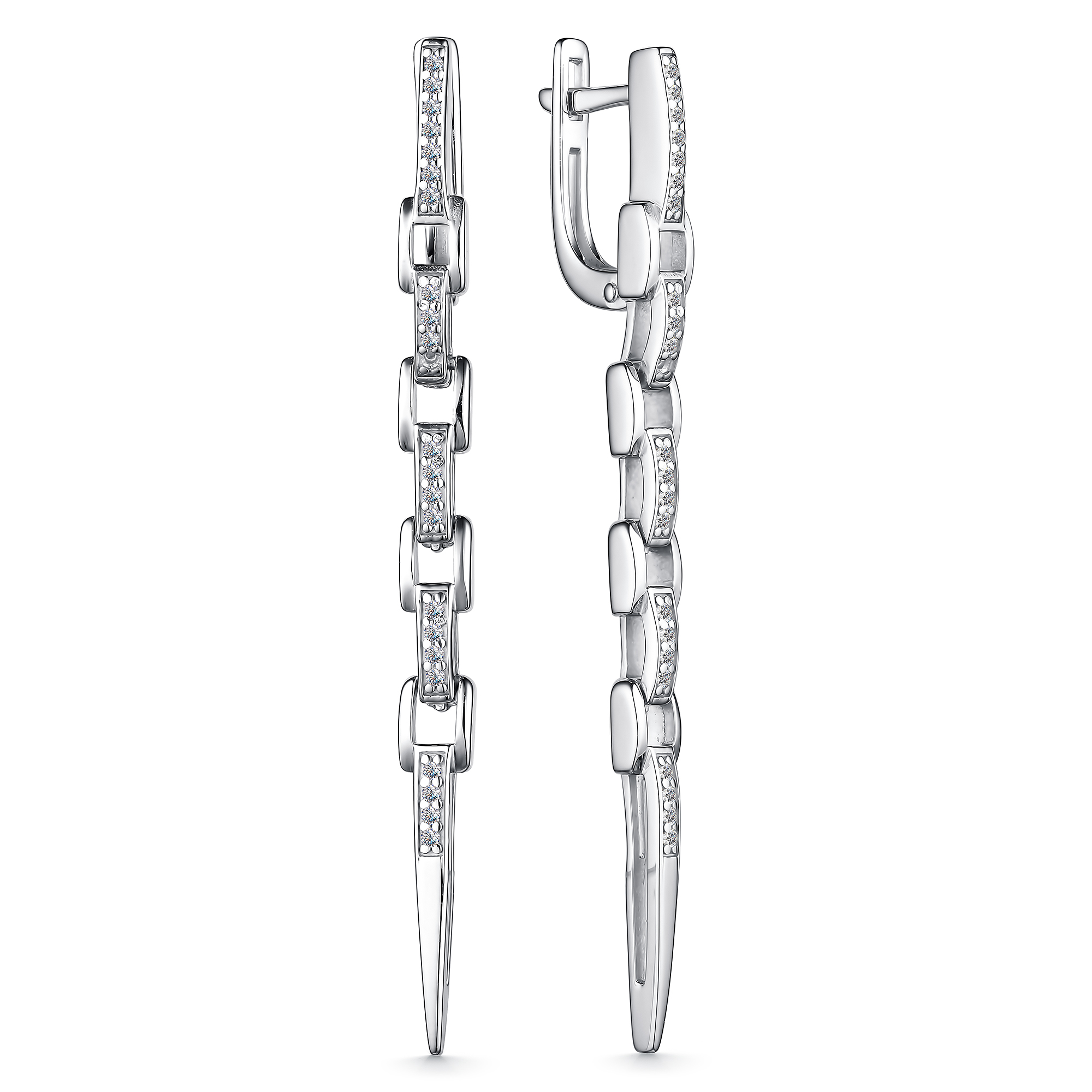 Серьги из серебра с фианитами Ювелирное изделие - Серьги из серебра с фианитами в магазине Best-Gold 125502