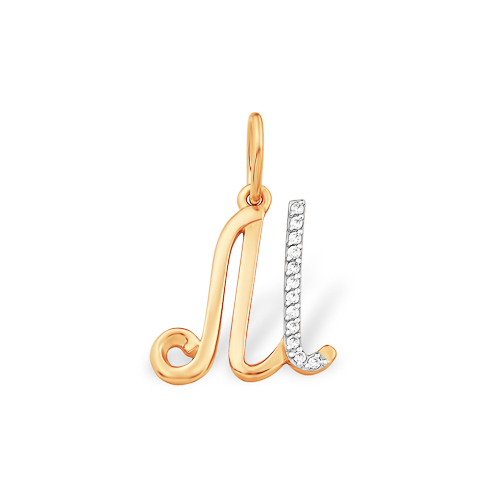 Подвеска из красного золота с фианитами Ювелирное изделие - Подвеска из красного золота с фианитами в магазине Best-Gold 074028