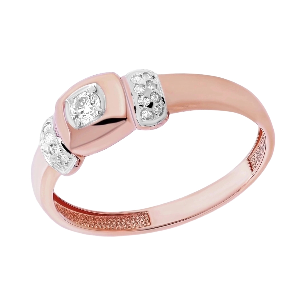 Ювелирное изделие - Кольцо из красного золота с бриллиантами в магазине Best-Gold 154905