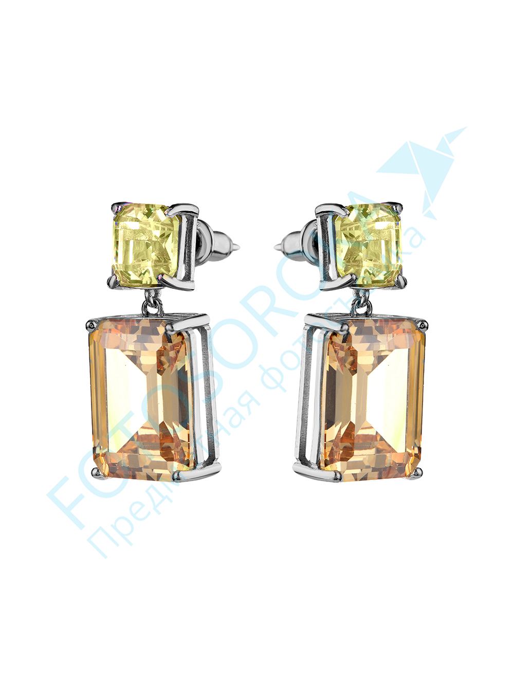 Серьги из серебра с цирконами Ювелирное изделие - Серьги из серебра с цирконами в магазине Best-Gold 128720