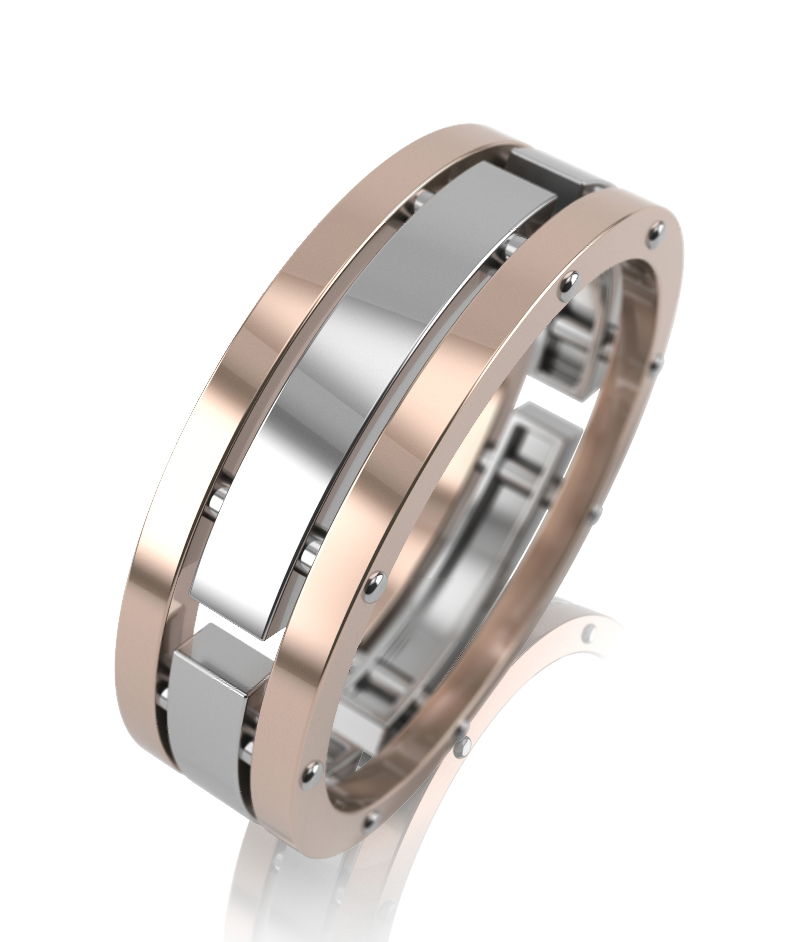 Обручальное кольцо из комбинированного золота