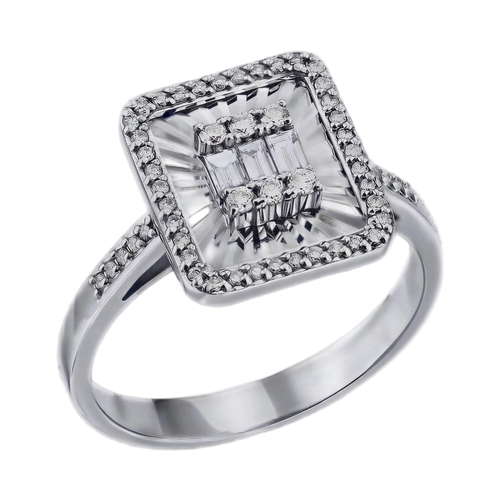 Ювелирное изделие - Кольцо из белого золота с бриллиантами в магазине Best-Gold 147761