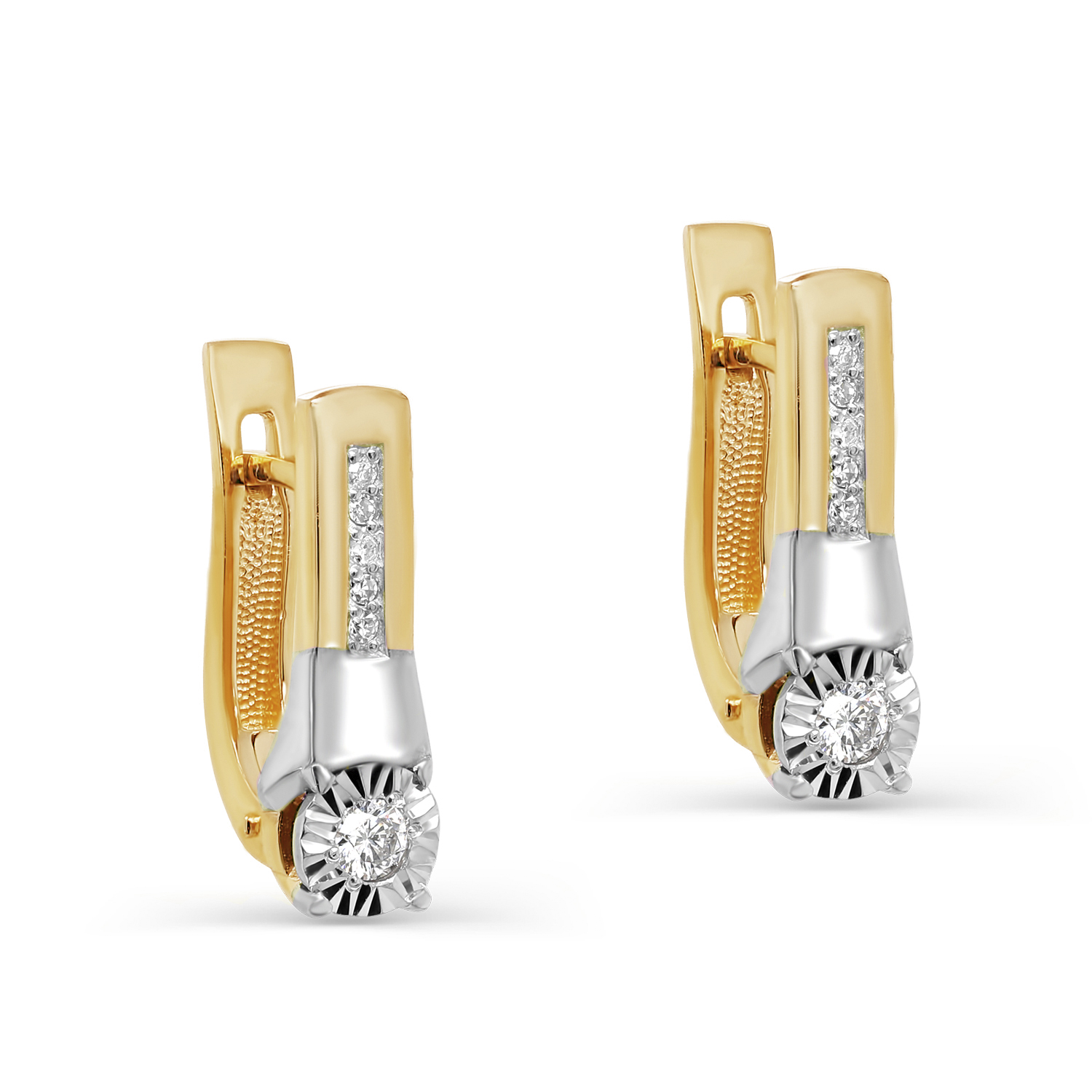 Серьги из желтого золота с бриллиантами Ювелирное изделие - Серьги из желтого золота с бриллиантами в магазине Best-Gold 154965