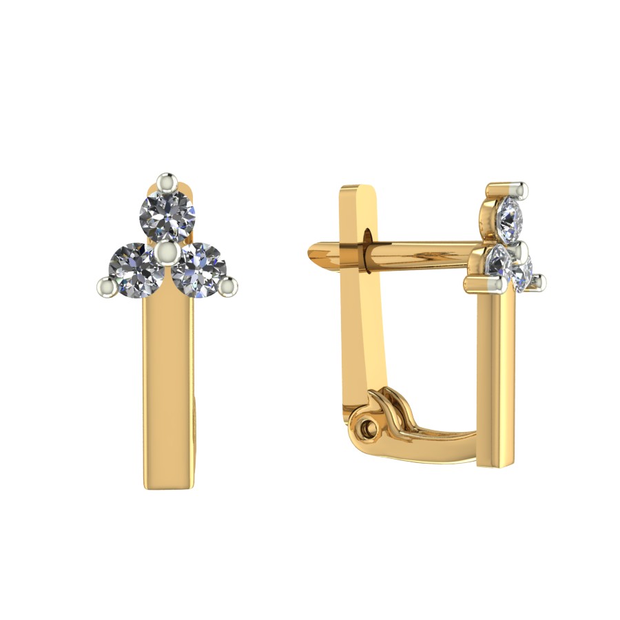 Серьги в красном золоте с фианитами Ювелирное изделие - Серьги в красном золоте с фианитами в магазине Best-Gold 126689