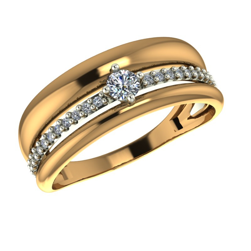 Ювелирное изделие - Кольцо из красного золота с фианитами в магазине Best-Gold 030390