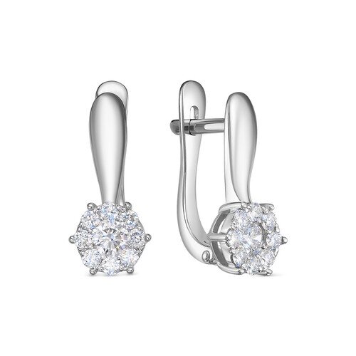 Ювелирное изделие - Серьги из белого золота с бриллиантами в магазине Best-Gold 079010