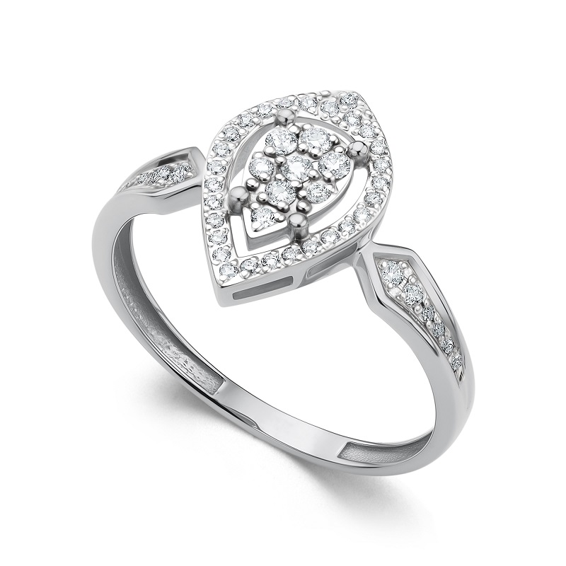 Ювелирное изделие - Кольцо из белого золота с брилиантами в магазине Best-Gold 154363