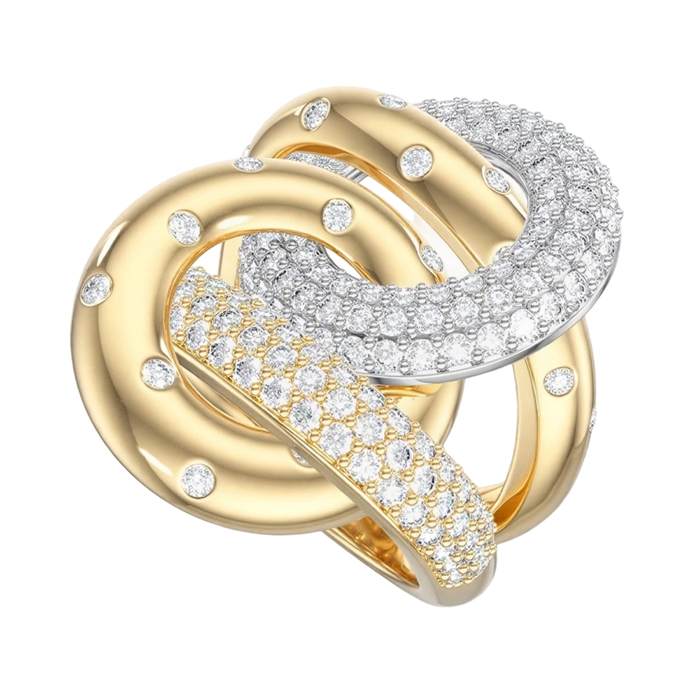 Ювелирное изделие - Кольцо из желтого золота с цитринами и фианитами в магазине Best-Gold 149898