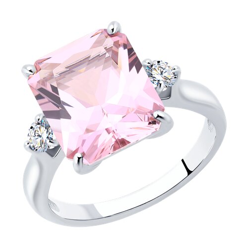 Кольцо из серебра с  ситаллом и фианитами Ювелирное изделие - Кольцо из серебра с  ситаллом и фианитами в магазине Best-Gold 079258