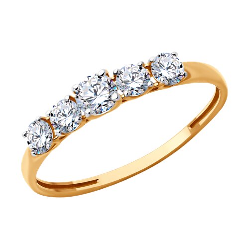 Ювелирное изделие - Кольцо из красного золота с фианитами в магазине Best-Gold 149748