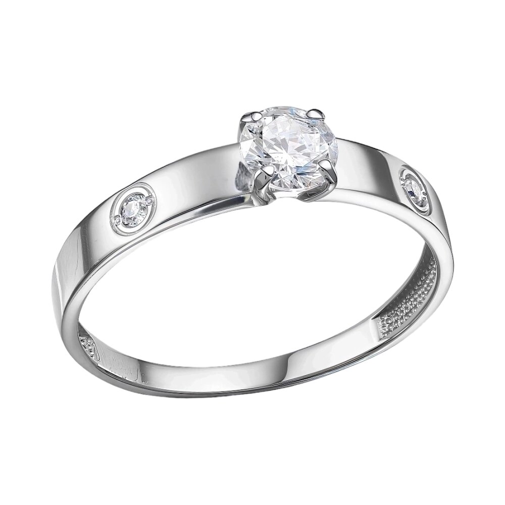 Ювелирное изделие - Кольцо из белого золота с фианитами в магазине Best-Gold 028636