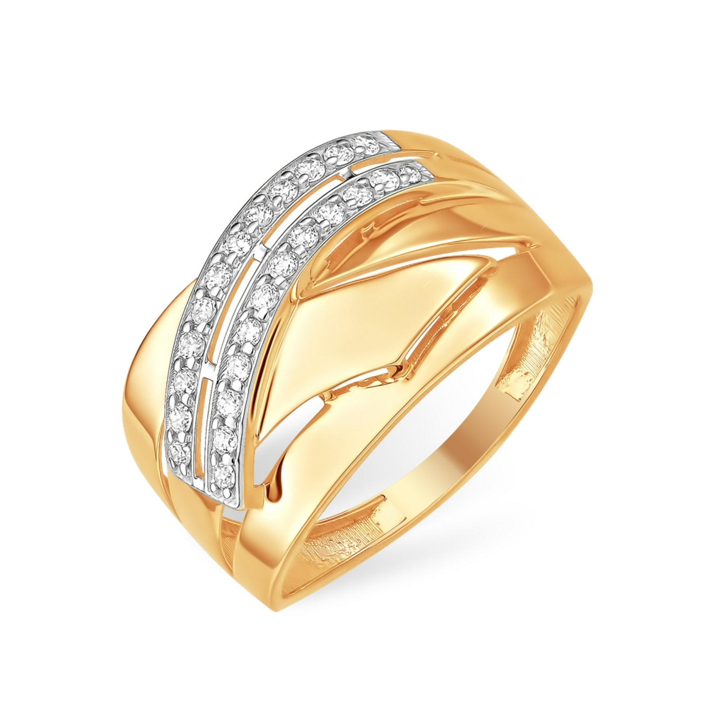 Кольцо из красного золота с фианитами Ювелирное изделие - Кольцо из красного золота с фианитами в магазине Best-Gold 147539