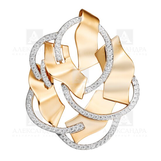 Ювелирное изделие - Подвеска из красного золота с фианитами в магазине Best-Gold 140087